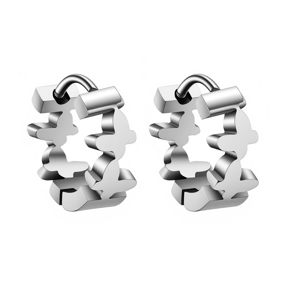 316L stainless steel butterfly element earrings 