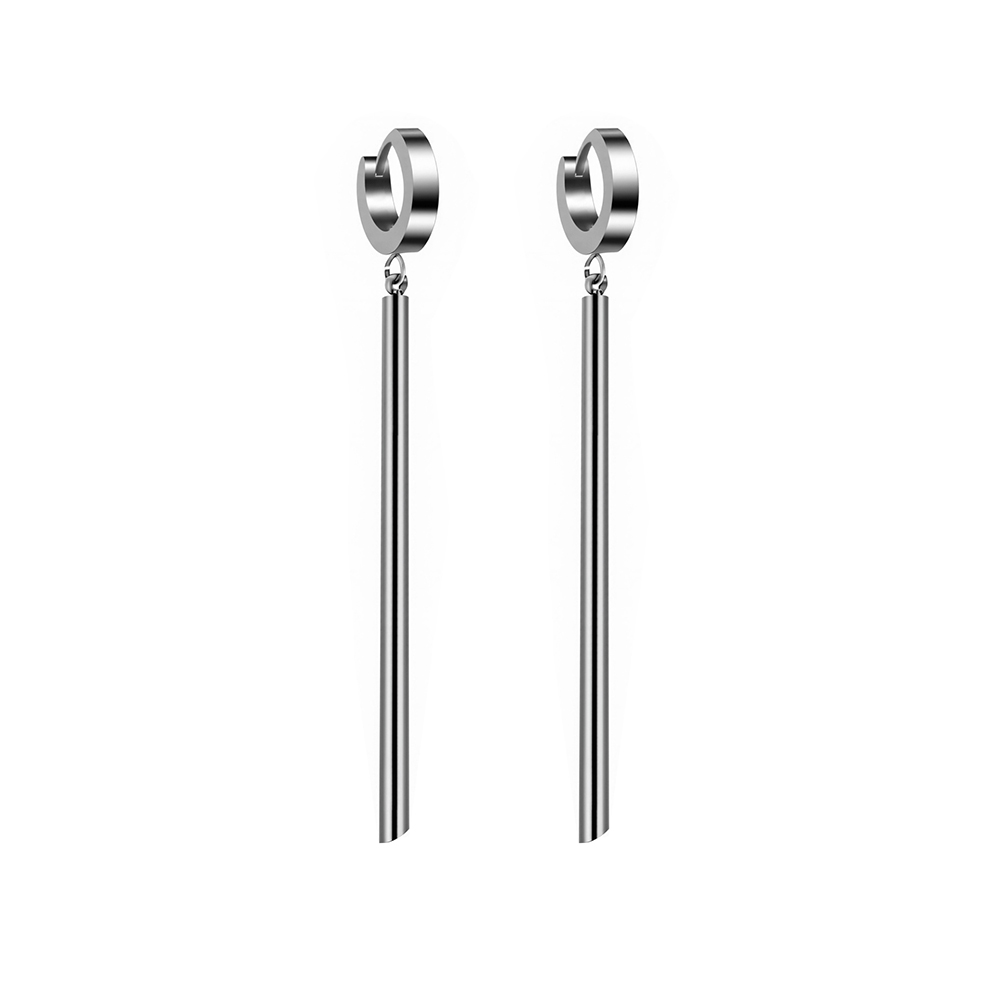 Titanium steel personalized and versatile geometric line neutral style earrings 