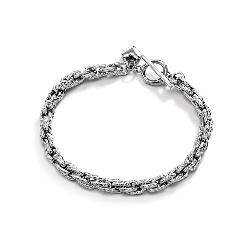 Silver woven European and American fashion titanium steel Fried Dough Twists chain jewelry 