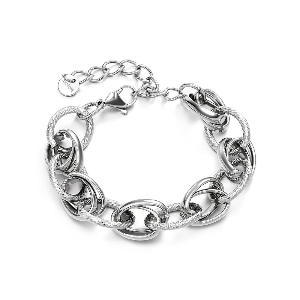 Multi-ring hypoallergenic titanium steel men's bracelet 