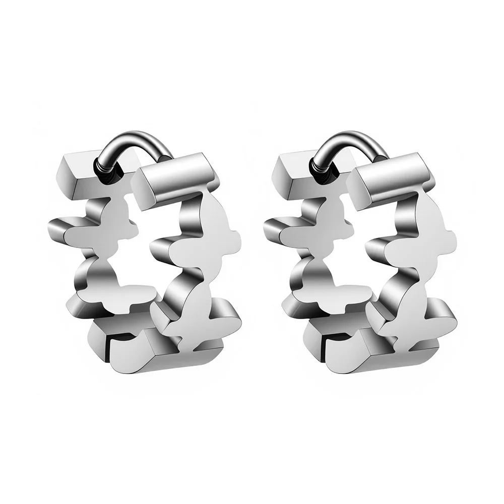 316L stainless steel butterfly element earrings 