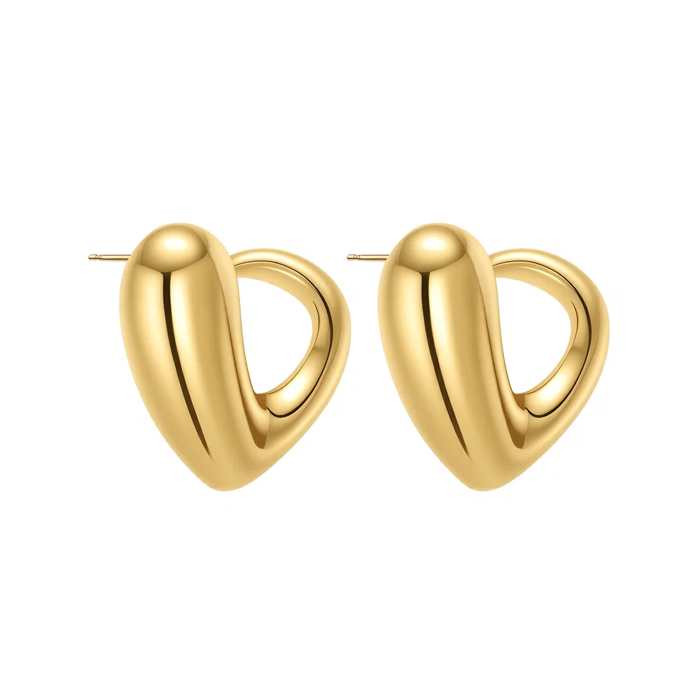 Titanium steel minimalist gold-plated autumn and winter niche light luxury earrings 