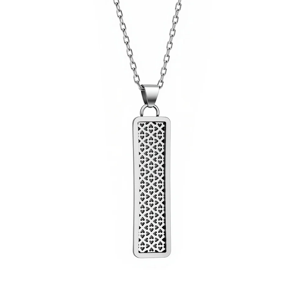 Titanium steel vertical pendant necklace 
