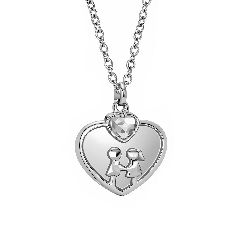 316L stainless steel diamond-encrusted minimalist necklace 